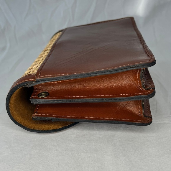 Patricia Nash Woven Rattan Leather‎ Wallet Crossbody Boho Bag Purse - Picture 5 of 15